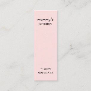 Mamas Küche Modernes Rosa Mini-Lesezeichen Mini Visitenkarte