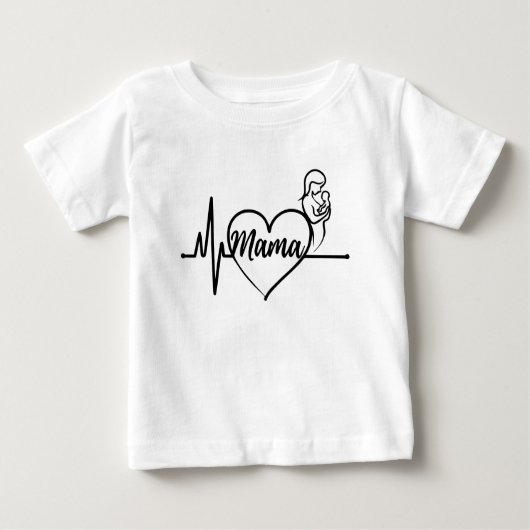 Mamas Liebe: Ein Herzschlag, der für immer anhält Baby T-shirt (Vorderseite)