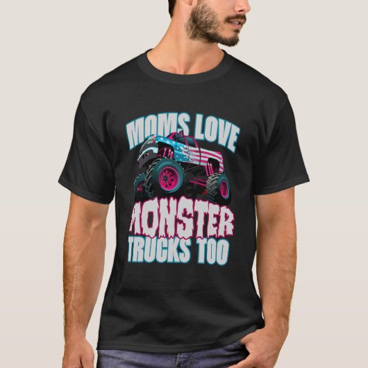Mamas Liebe Monster Trucks zu Niedlich Mütter Mutt T-Shirt (Vorderseite)