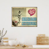 Mamas Liebe zu Spaß haben Poster (Küche)