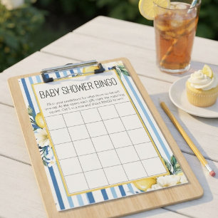 Mamas Liebling Lemon Blau Baby Shower Bingo Einladung