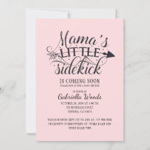 Mama's Little Sidekick Pink Baby Girl Dusche