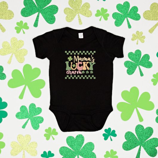 Mama's Lucky Charm St. Patrick's Day Baby Strampler