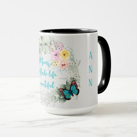 Mamas machen das Leben zu einem wunderbaren, maßge Tasse (VorderseiteRechts)