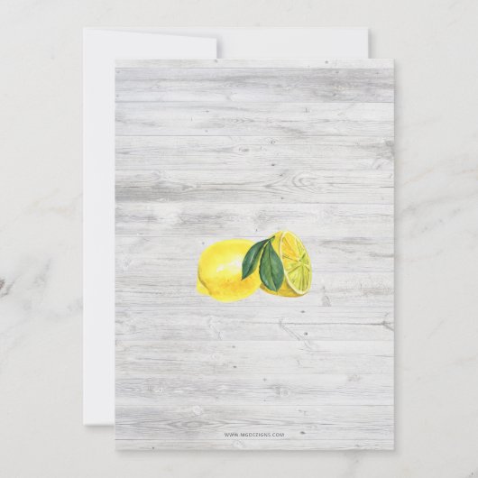 Mamas Main Squeeze Lemon Babydusche Einladung (Rückseite)