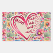 Mamas mit personalisiertem Namen überall in der Dr Rechteckiger Aufkleber (Vorderseite)