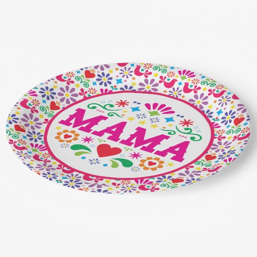 Mamas Muttertag Pappteller (Schrägansicht)