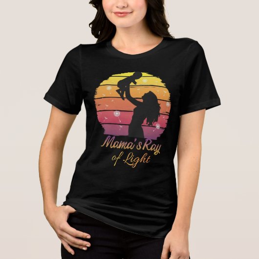 Mama's Ray of Light Sunset Silhouette Tri-Blend Shirt (Vorderseite)