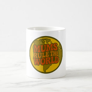 Mamas regieren die Welt Retro Globe Kaffeetasse