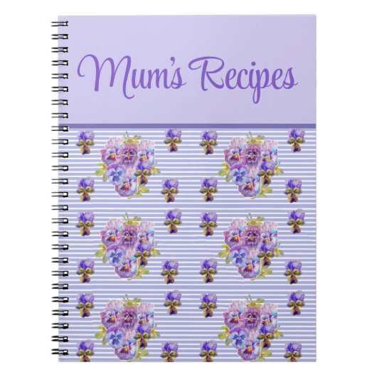 Mama's Rezepte Viola Lila Lilac Floral Blume Notizblock (Vorderseite)