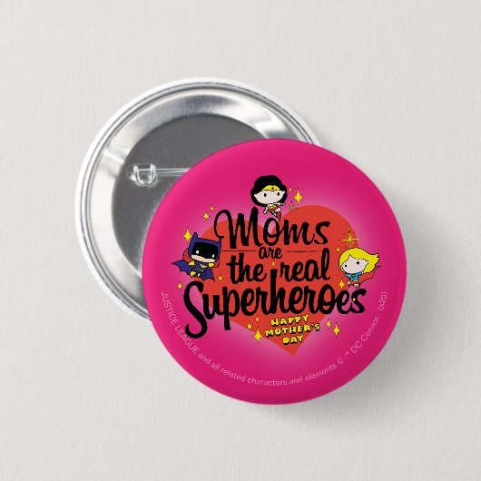 Mamas sind die wahren Superhelden Button (Vorne & Hinten)