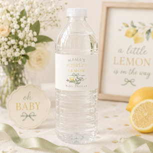 Mamas Squeeze Lemon Citrus Babyparty Wasserflaschenetikett