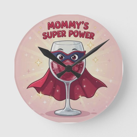Mamas Supermagnet Runde Wanduhr (Vorderseite)