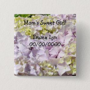 Mamas süßes Mädchen! Knöpfe Baby Name Geburtsdatum Button