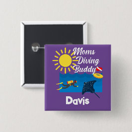 Mamas tauchen Buddy Design - Square Magnet Button