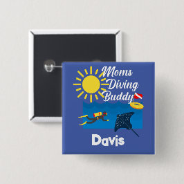 Mamas tauchen Buddy Design - Square Magnet Button