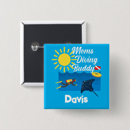 Mamas tauchen Buddy Design - Square Magnet Button