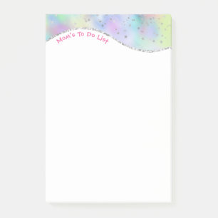 Mamas To-Do-Liste, schillernde Welle & silberne St Post-it Klebezettel