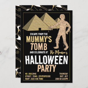 Mama's Tomb-Thema, Escape Room Halloween-Party Einladung