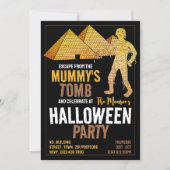 Mama's Tomb-Thema, Escape Room Halloween-Party Einladung (Vorderseite)
