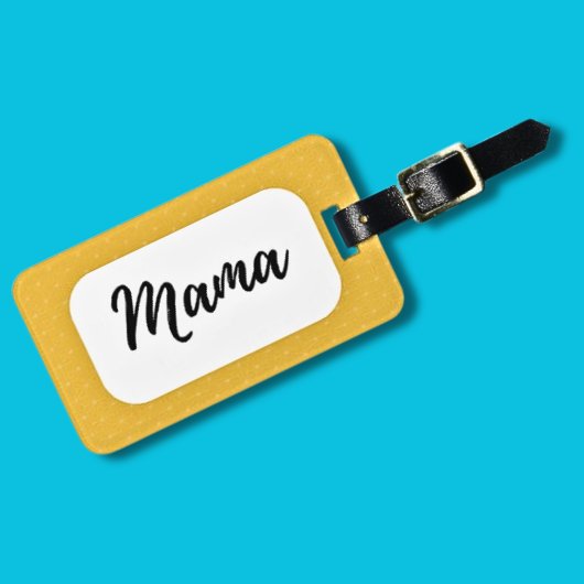 Mama's Travel Luggage Tag Gelb Gepäckanhänger