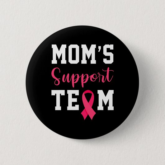 Mamas unterstützen Team Survivor Brustkrebs Bewuss Button (Vorderseite)