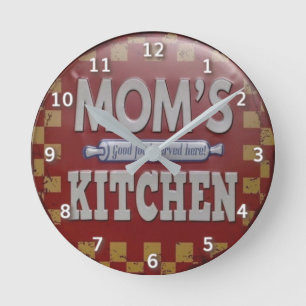Mamas Vintage-Küche Runde Wanduhr