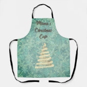 Mama's Weihnachtscafé festive Snowflakes Custom Schürze (Vorderseite)