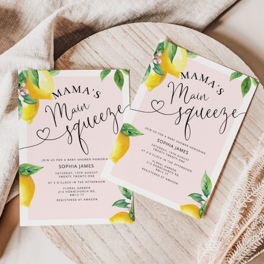 Mama's wichtigste Zitronenspülung Baby Dusche Einl Einladung