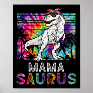 Mamasaurus Dinosaur Mama Saurus Familie passend Ti Poster