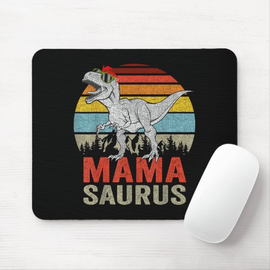 Mamasaurus Dinosaur Mama Saurus T Rex Funny Family Mousepad (Mit Mouse)