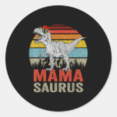 Mamasaurus Dinosaur Mama Saurus T Rex Funny Family Runder Aufkleber (Vorderseite)