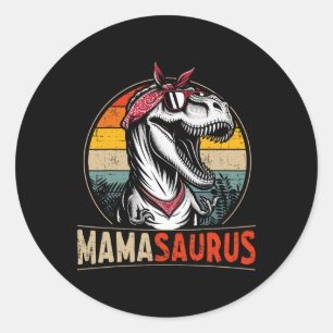 Mamasaurus Dinosaur Mama zum Muttertag Weihnachten Runder Aufkleber