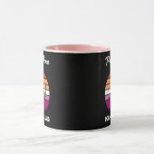 Mamasaurus Funny Dinosaur auf Lesbian Flag Sunset Tasse (Zentrum)