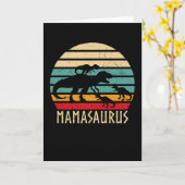 Mamasaurus Funny Mothers Day Dinosaur Mama Karte (Gelbe Blume)