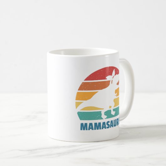 Mamasaurus Mama Dinosaur Funny Mothers Day Kaffeetasse (VorderseiteRechts)