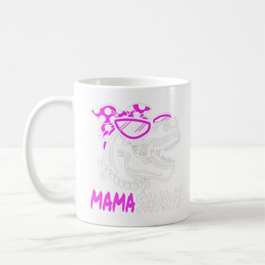 Mamasaurus Mama Dinosaur T-Rex Niedlich Mütter Day Kaffeetasse (Links)