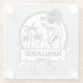 Mamasaurus Mama T rex Dino Funny Individuelle Name Glasuntersetzer (Rückseite)