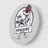 Mamasaurus Mama T rex Dino Funny Individuelle Name Große Wanduhr (Winkel)