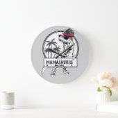 Mamasaurus Mama T rex Dino Funny Individuelle Name Große Wanduhr (Zuhause)