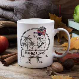 Mamasaurus Mama T rex Dino Funny Individuelle Name Kaffeetasse