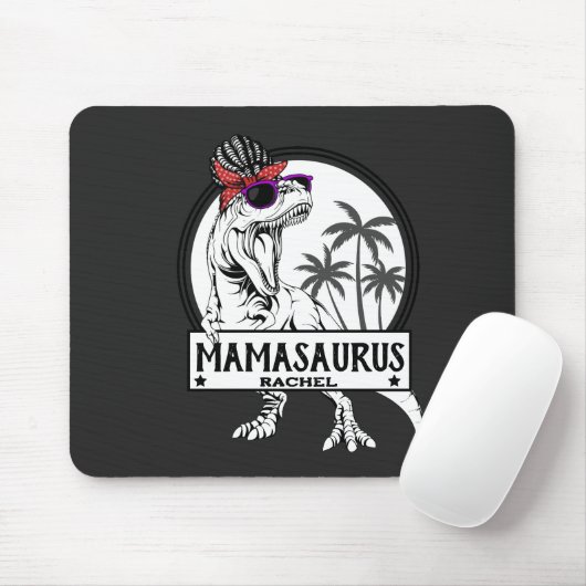 Mamasaurus Mama T rex Dino Funny Individuelle Name Mousepad (Mit Mouse)