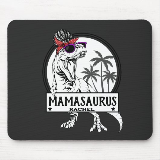 Mamasaurus Mama T rex Dino Funny Individuelle Name Mousepad (Vorne)