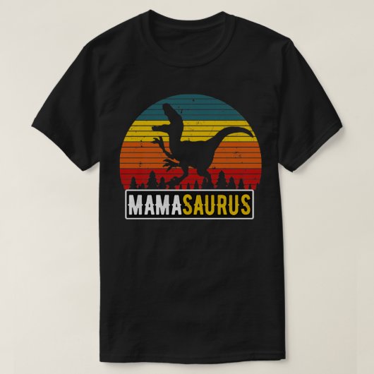MamaSaurus Mama TRex Dinosaur Retro Mutter T-Shirt (Design vorne)