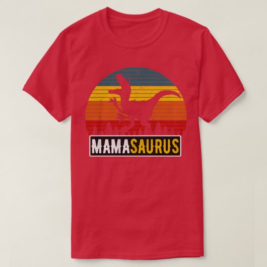 MamaSaurus Mama TRex Dinosaur Retro Mutter T-Shirt (Design vorne)