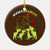 Mamasaurus Mama von 4 Kindern Mama Dinosaurier Bab Keramik Ornament (Hinten)