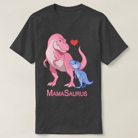Mamasaurus Mommy Baby Boy TRex Dinosaurier T-Shirt (Design vorne)
