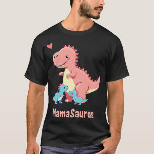 MamaSaurus Mommy & Twin Baby Boy T-Rex Dinosaurier T-Shirt