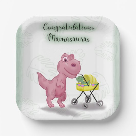 Mamasaurus Pappteller (Vorderseite)