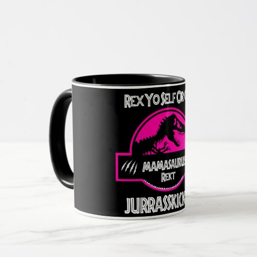 Mamasaurus Rekt Mama Dinosaur-Kaffee Tasse (Vorderseite Links)